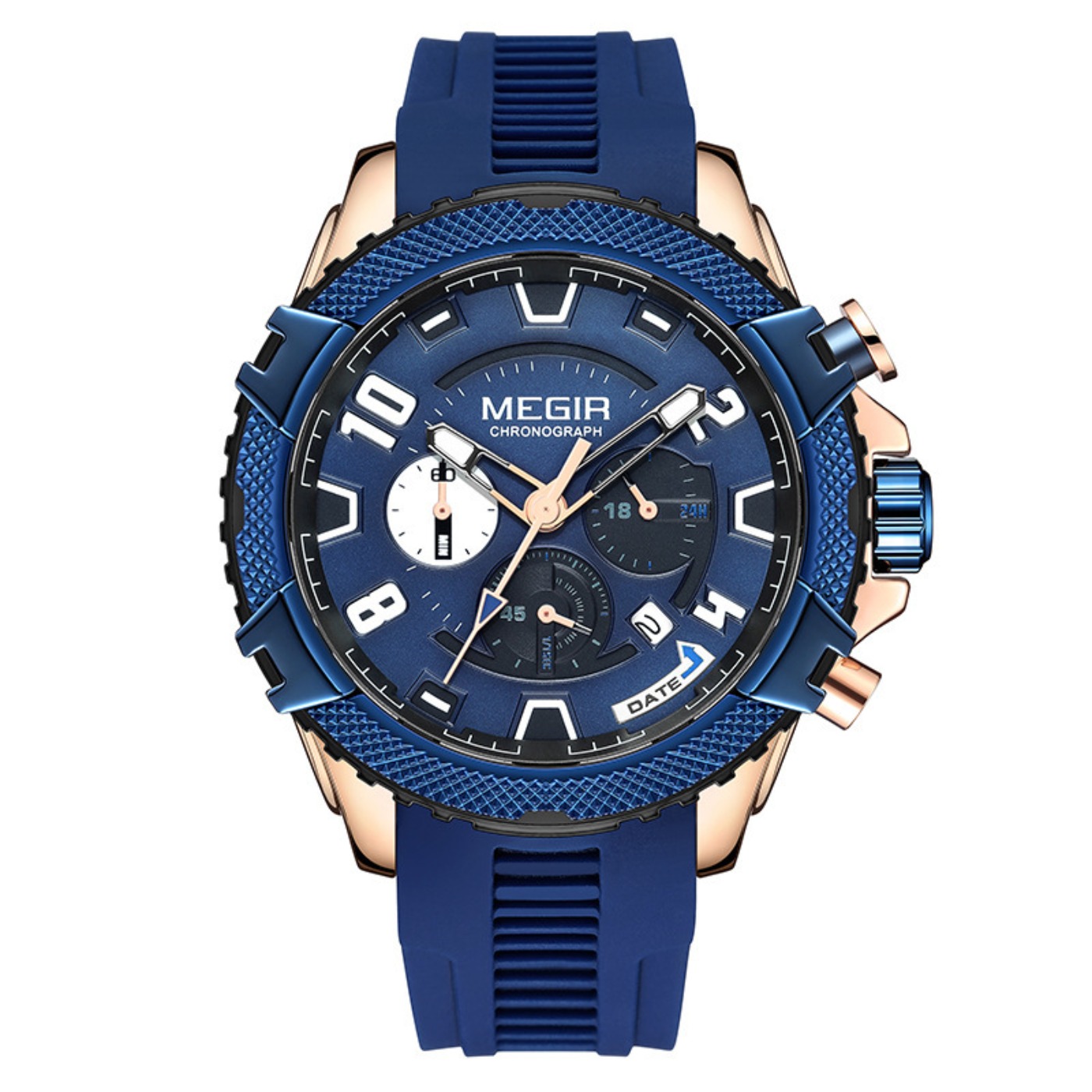 Chronograph Sport Watch - MEGIR 48MM 다이얼 크로노그래프 남성용 쿼츠