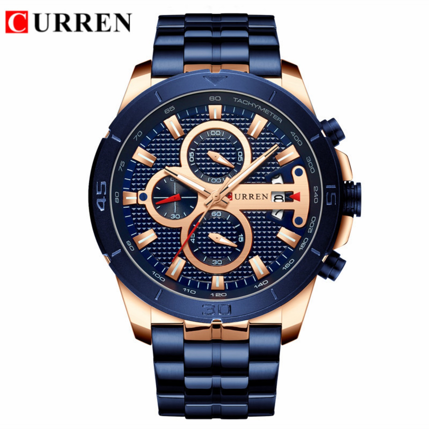 Chronograph Sport Watch - CURREN 시계 남성용 방수 크로노 그래프