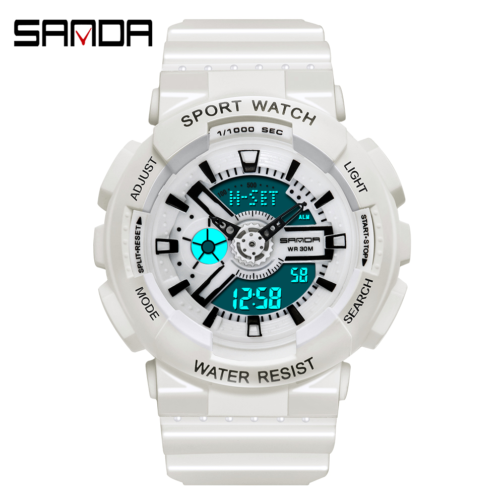 Chronograph Sport Watch - 샌다 탑 브랜드 야외 스포츠 화이트