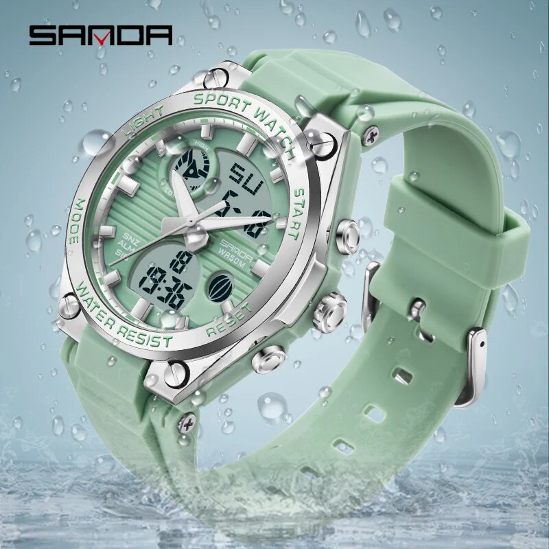 Chronograph Sport Watch - SANDA 브랜드 G 스타일 LED 디지털