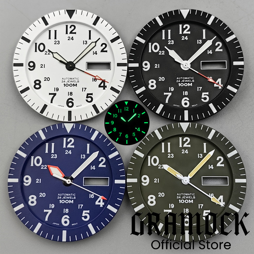 Luminous Dial Face - 그라모크 빈티지 NH36 페이스 34.3mm 블랙
