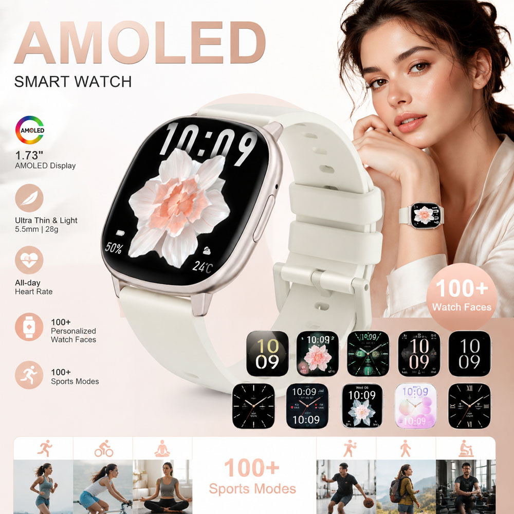 Smartwatch Stylish Watches For Women - HD17 AIR AMOLED 패션 스마트워치 1.73인치