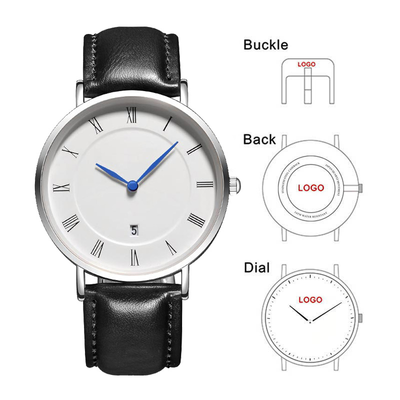 Ladies Fashion Watch - B-8210A 날짜 브랜딩이 있는 심플한 남성