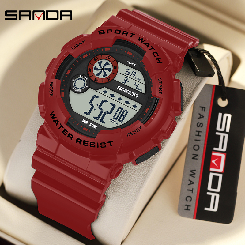 Chronograph Sport Watch - SANDA G 스타일 패션 여성 스포츠