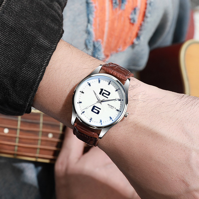 럭셔리 남성용 쿼츠 시계 블루 라이트 가죽 스트랩 손목 - Smartwatch Watches Boys 리뷰 및 가격