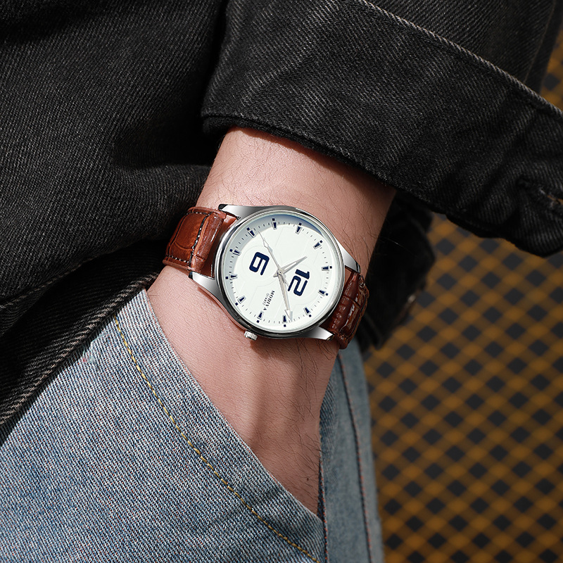 럭셔리 남성용 쿼츠 시계 블루 라이트 가죽 스트랩 손목 - Smartwatch Watches Boys 리뷰 및 가격