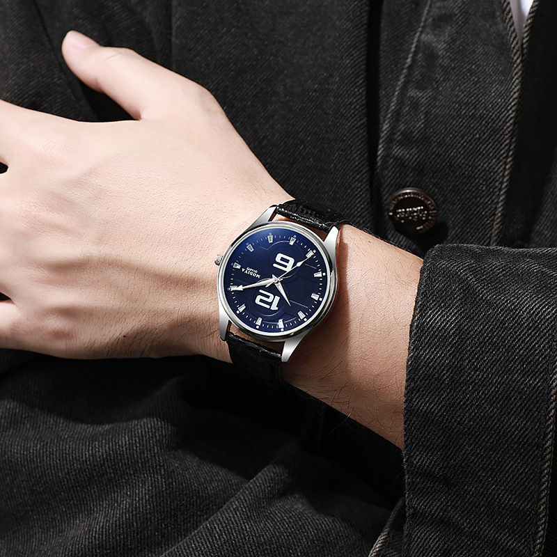 럭셔리 남성용 쿼츠 시계 블루 라이트 가죽 스트랩 손목 - Smartwatch Watches Boys 리뷰 및 가격