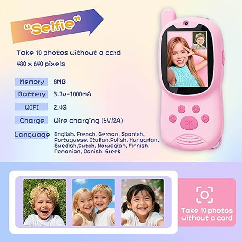 워키토키 귀여운 2팩 충전식 어린이용 비디오 2인치 고 - Smartwatch Watches Boys 리뷰 및 가격
