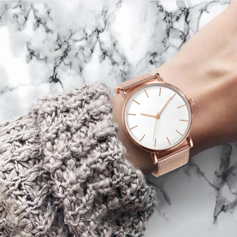 탑 브랜드 여성용 시계 럭셔리 메탈 메쉬 간단한 쿼츠  - Minimalist Thin Watch 리뷰 및 가격