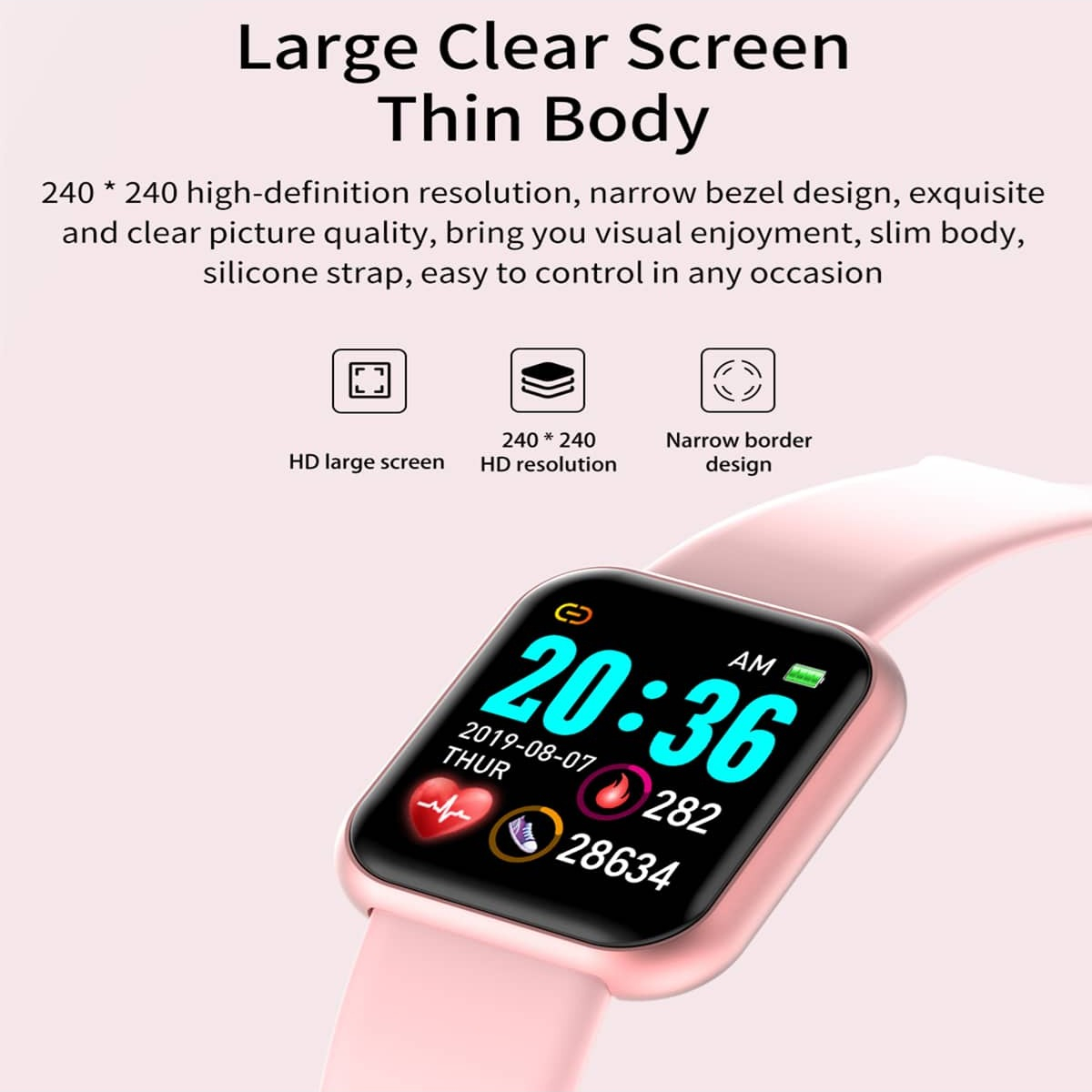 스마트 워치 메시지 알림 음악 제어 칼로리 거리 피트니 - Smartwatch Digital Watches For Women 리뷰 및 가격