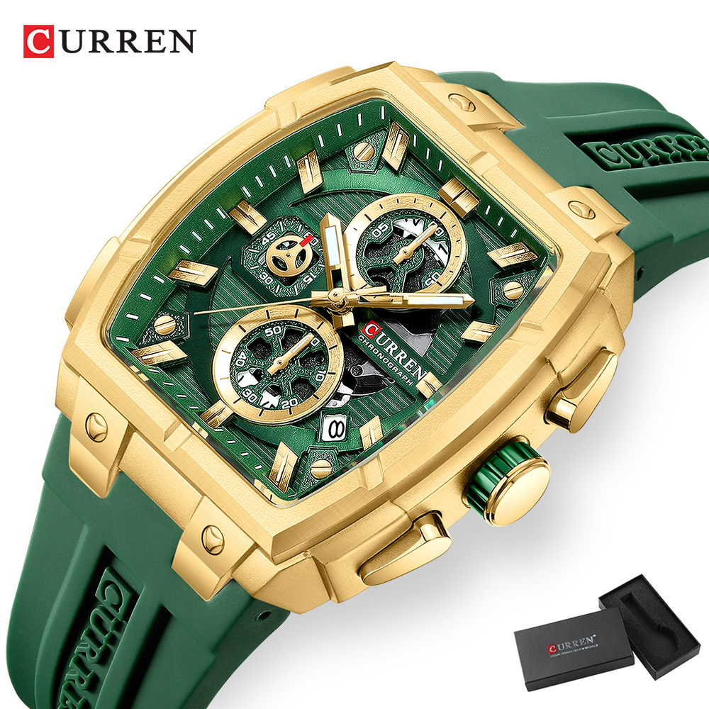 CURREN 남성용 럭셔리 빈티지 시계, 실리콘 스트랩 - Chronograph Sport Watch 리뷰 및 가격