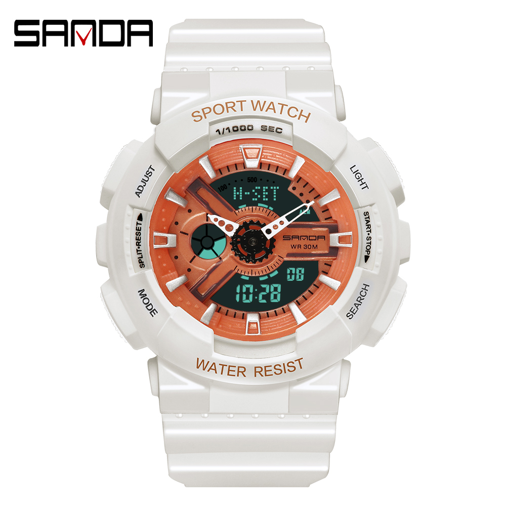 샌다 탑 브랜드 야외 스포츠 화이트 디지털 시계, 여성 - Chronograph Sport Watch 리뷰 및 가격