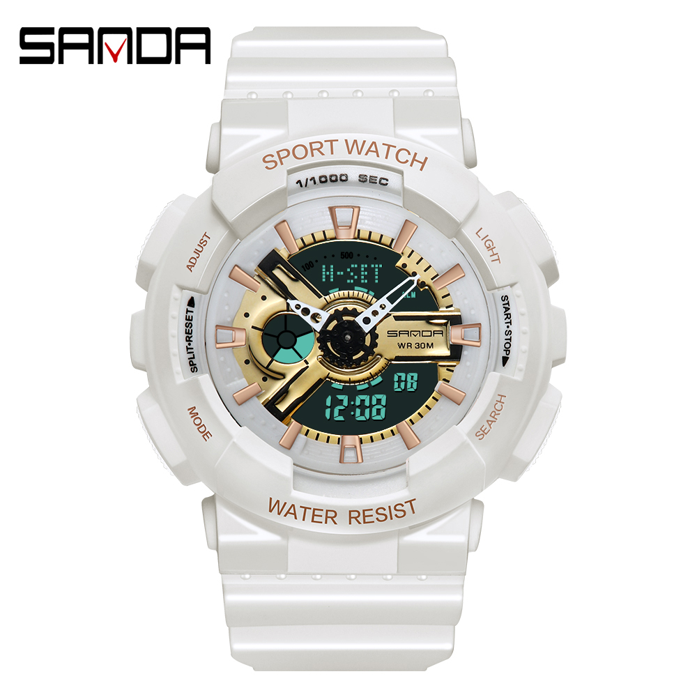 샌다 탑 브랜드 야외 스포츠 화이트 디지털 시계, 여성 - Chronograph Sport Watch 리뷰 및 가격