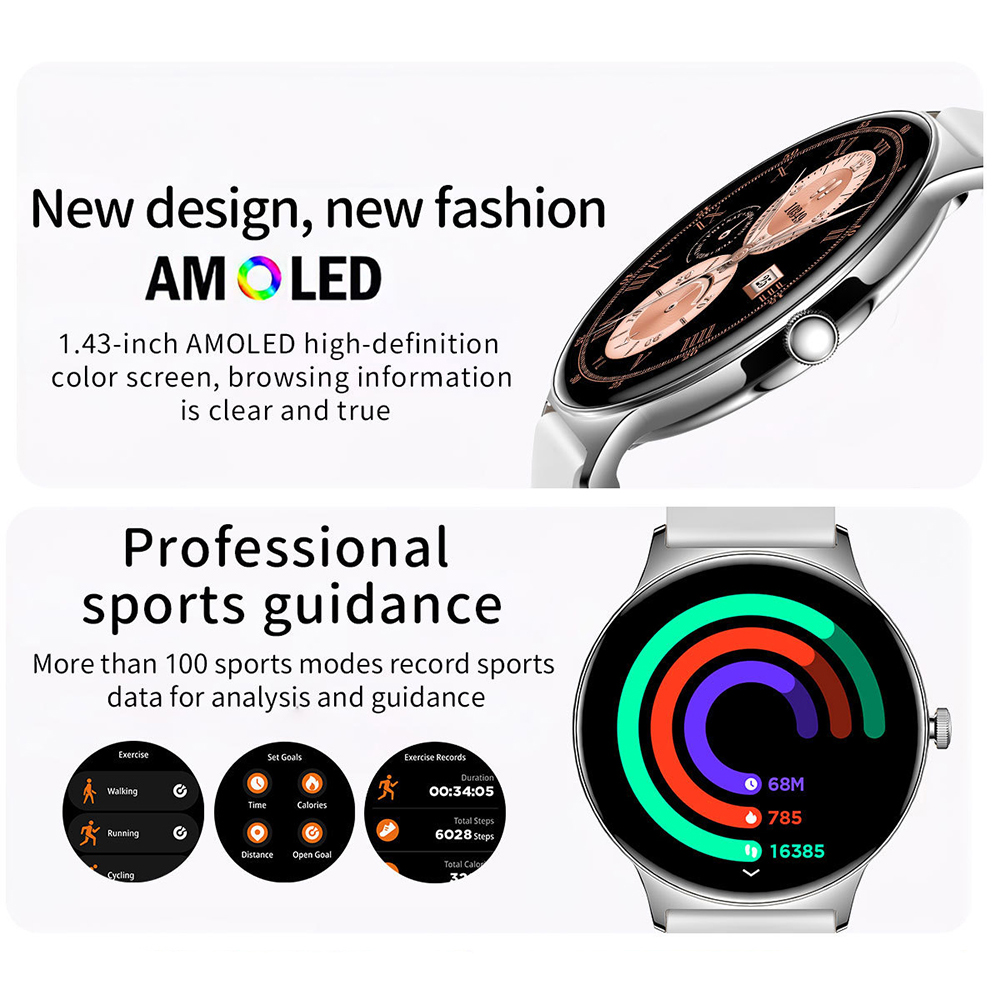 1.43인치 AMOLED 초슬림 스마트워치 남녀공용 V - Smartwatch Digital Watches For Women 리뷰 및 가격