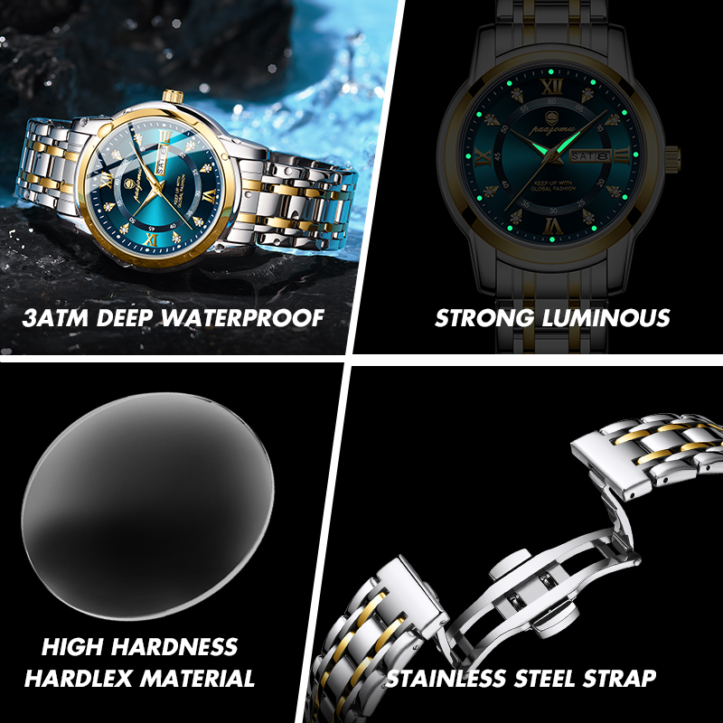 PAAZOMU 시계 남성 여성 다이아몬드 비즈니스 드레 - Smartwatch Watches Price 리뷰 및 가격