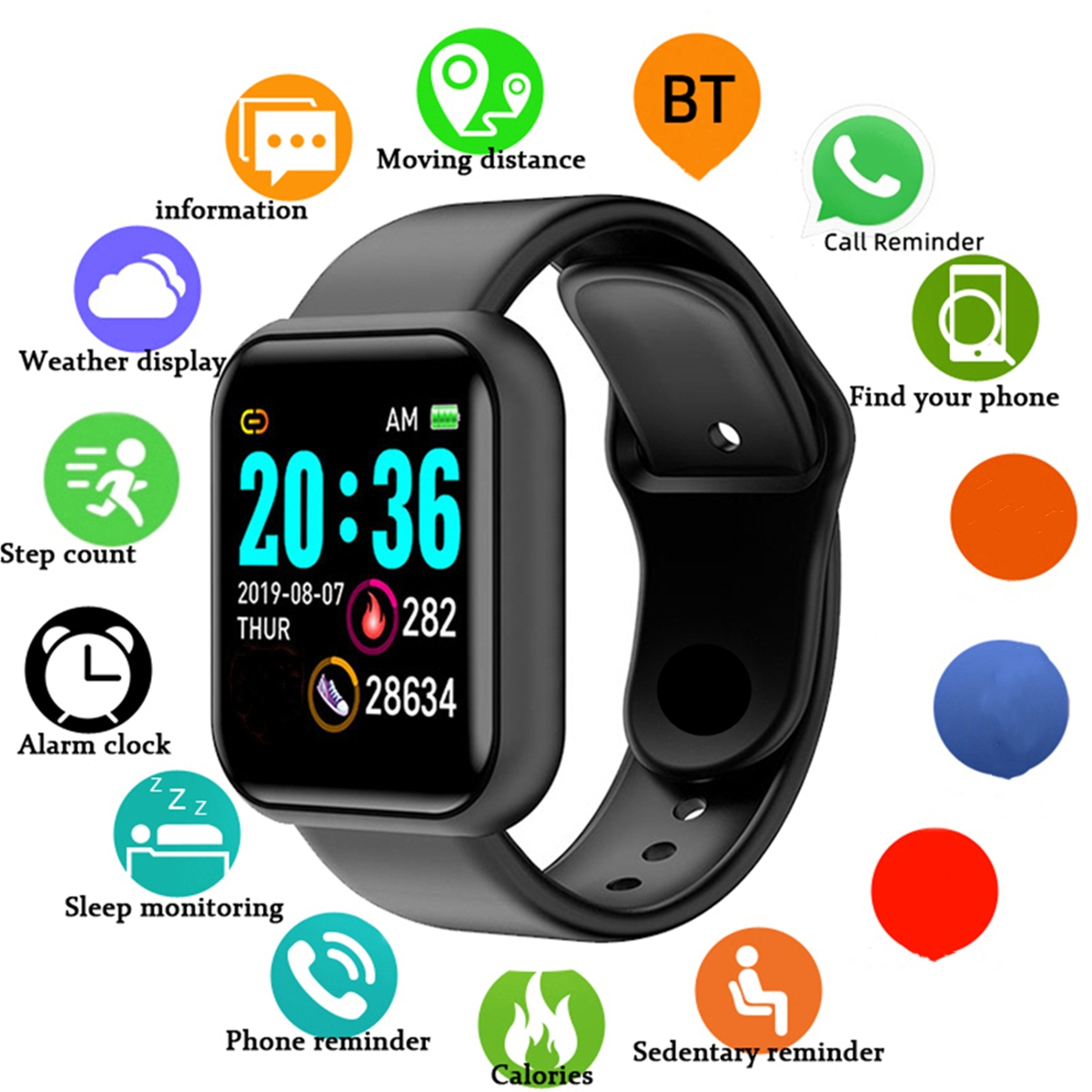 남성 스마트 시계 컬러 스크린 블루투스 여성 피트니스  - Smartwatch Digital Watches For Women 리뷰 및 가격
