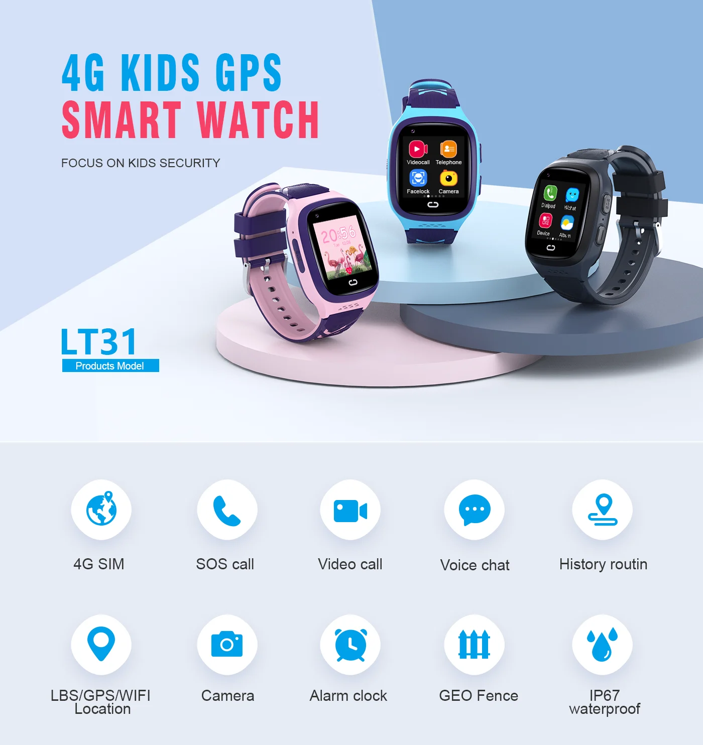 4G 키즈 스마트워치 SOS 방수 WiFi GPS 영상 - Smartwatch Watches Price 리뷰 및 가격