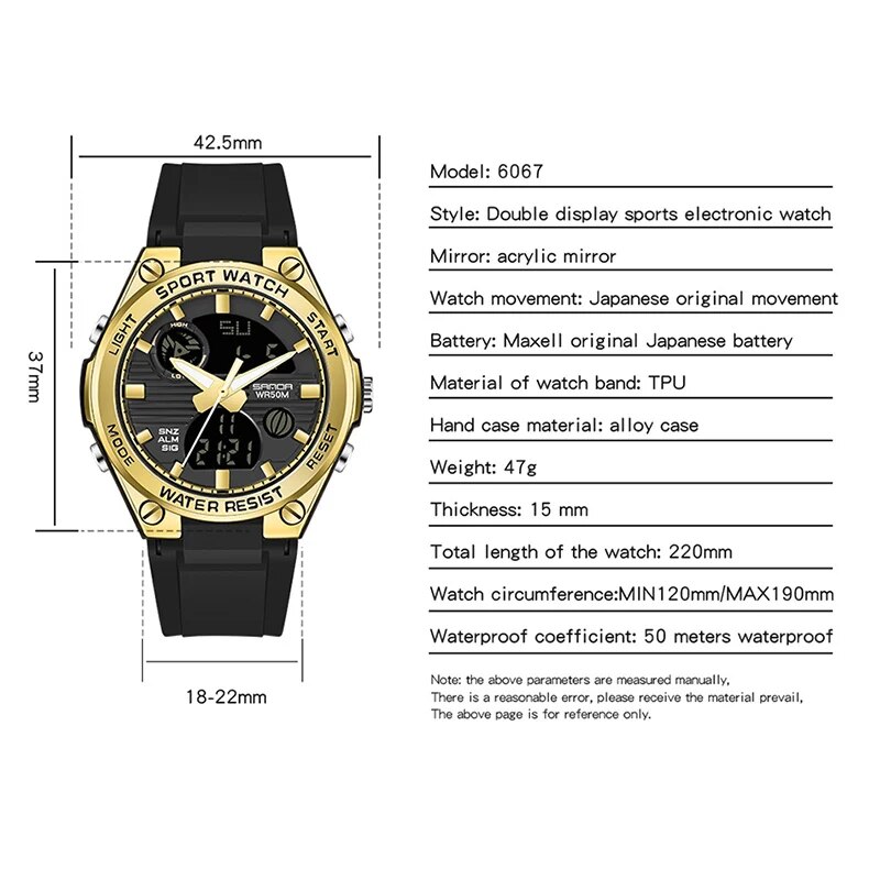 SANDA 브랜드 G 스타일 LED 디지털 시계 여성  - Chronograph Sport Watch 리뷰 및 가격