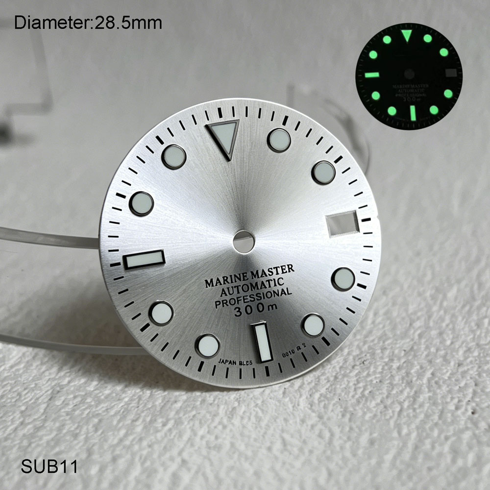 28.5mm NH35 S 로고 다이얼 마린 및 마스터  - Luminous Dial Face 리뷰 및 가격