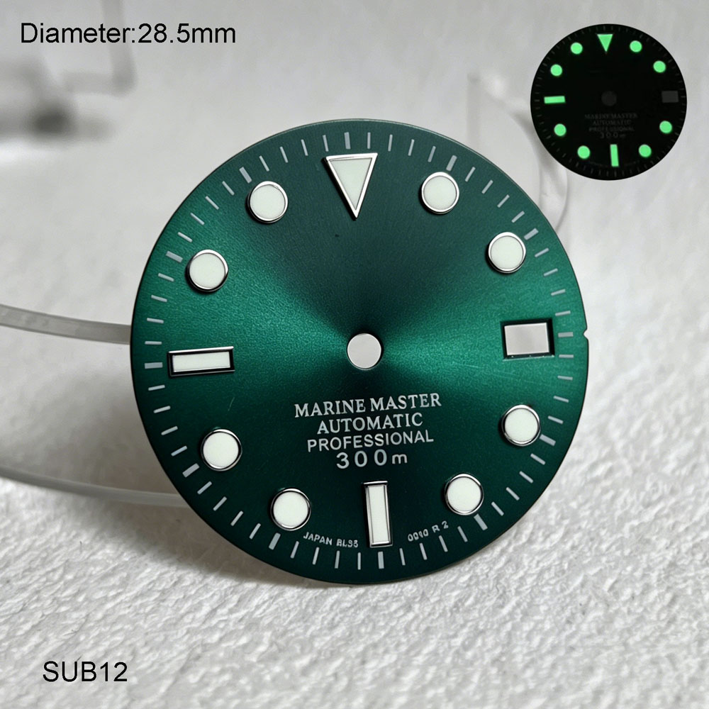 28.5mm NH35 S 로고 다이얼 마린 및 마스터  - Luminous Dial Face 리뷰 및 가격