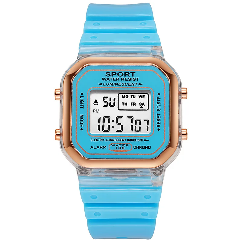패션 브랜드 학생 투명 전자 시계 캔디 여러 가지 빛깔 - Chronograph Sport Watch 리뷰 및 가격