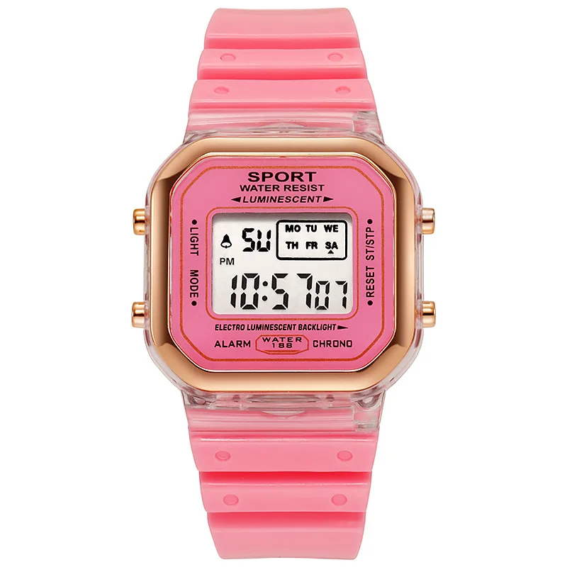 패션 브랜드 학생 투명 전자 시계 캔디 여러 가지 빛깔 - Chronograph Sport Watch 리뷰 및 가격