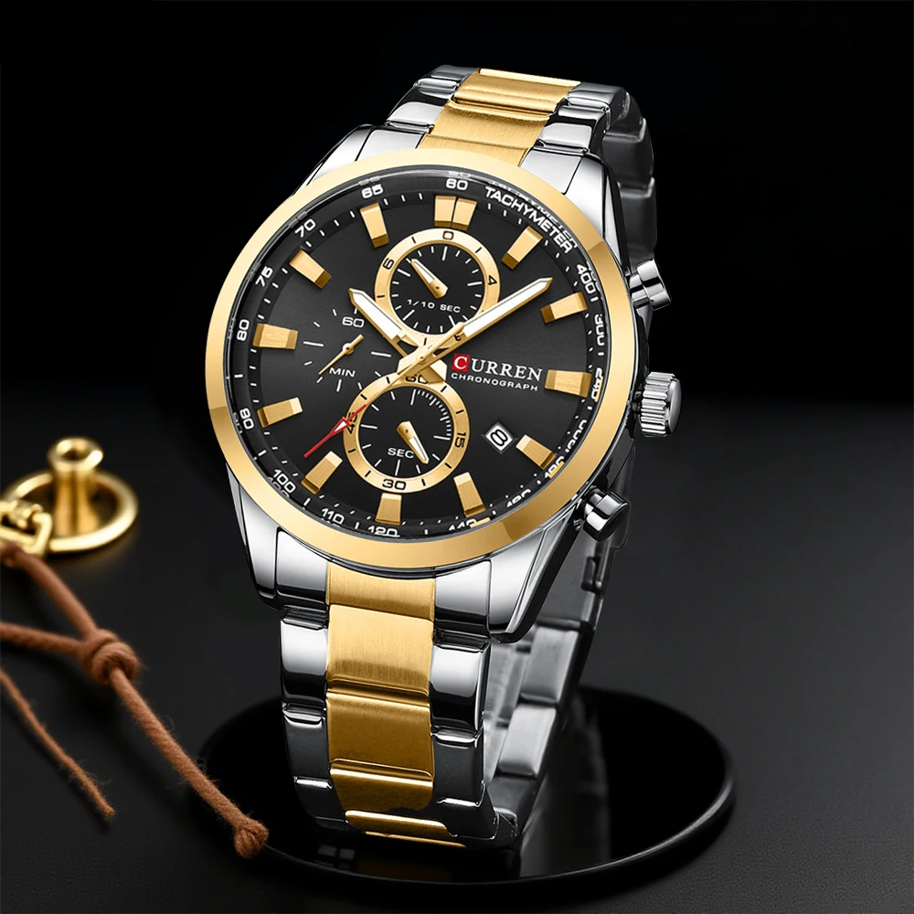 CURREN 캐주얼 쿼츠 크로노 스포츠 시계 남성용 브 - Chronograph Sport Watch 리뷰 및 가격