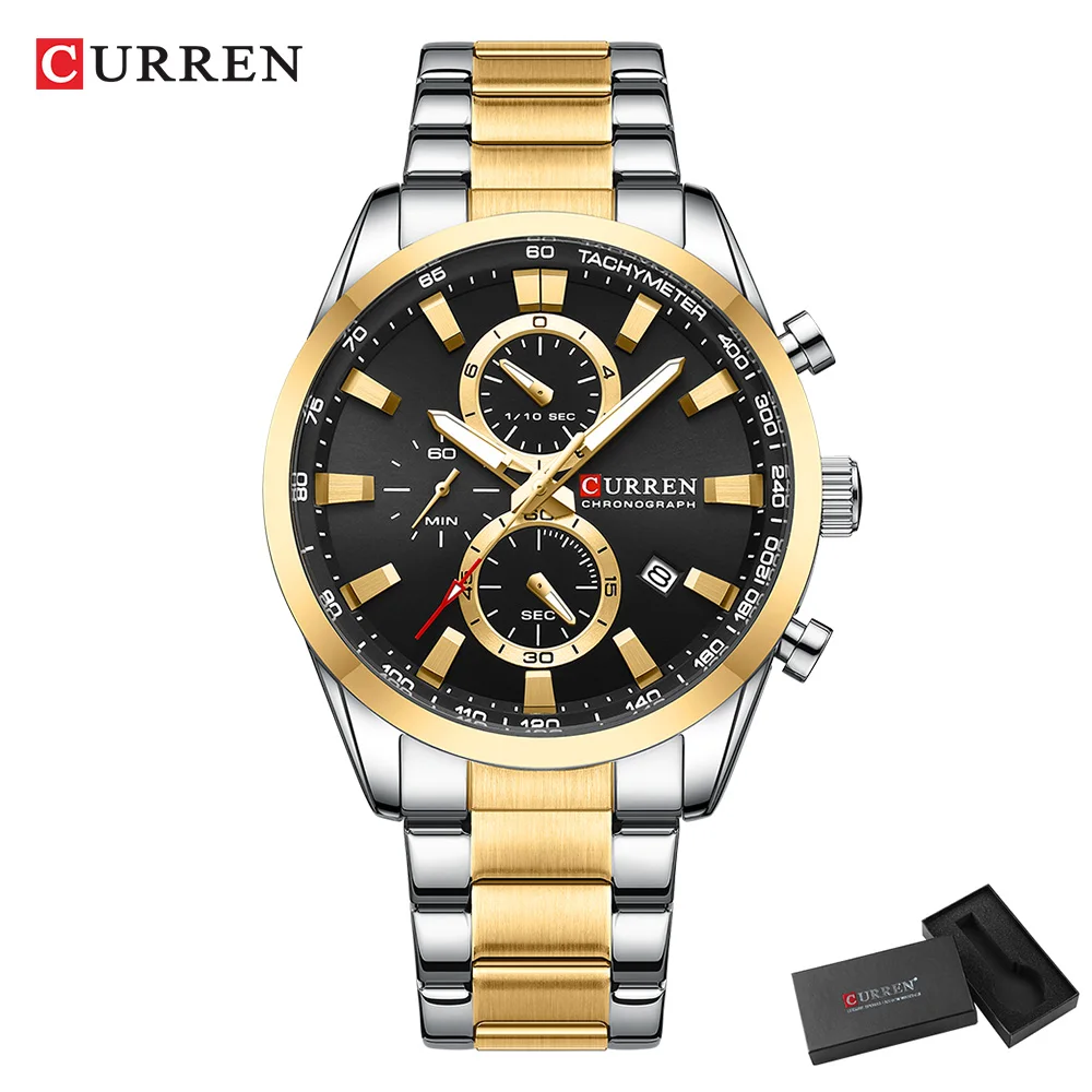 CURREN 캐주얼 쿼츠 크로노 스포츠 시계 남성용 브 - Chronograph Sport Watch 리뷰 및 가격