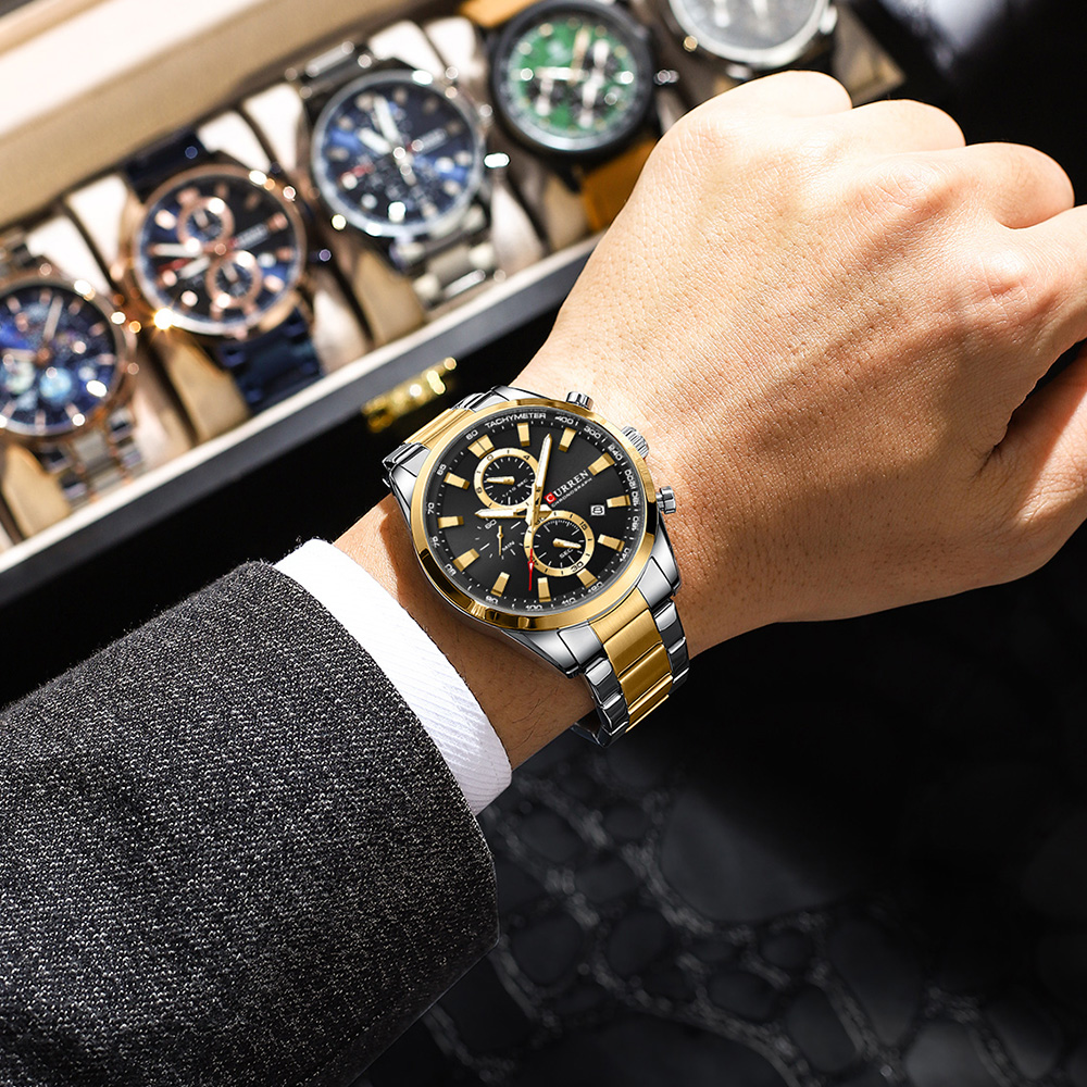 CURREN 캐주얼 쿼츠 크로노 스포츠 시계 남성용 브 - Chronograph Sport Watch 리뷰 및 가격