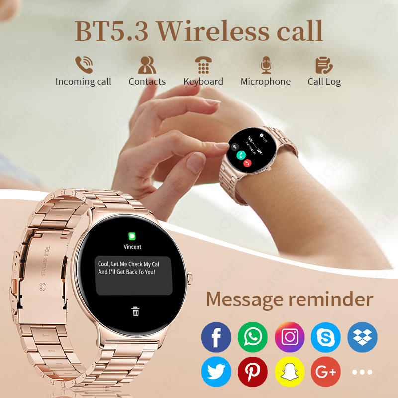 LIGE 여성용 남성용 7.9mm 스마트 워치 1.43 - Smartwatch Digital Watches For Women 리뷰 및 가격