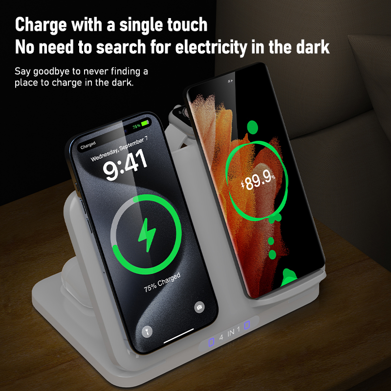 4 in 1 듀얼 폰 무선 충전 스탠드 마그네틱 고속  - Smartwatch Phone Watches 리뷰 및 가격