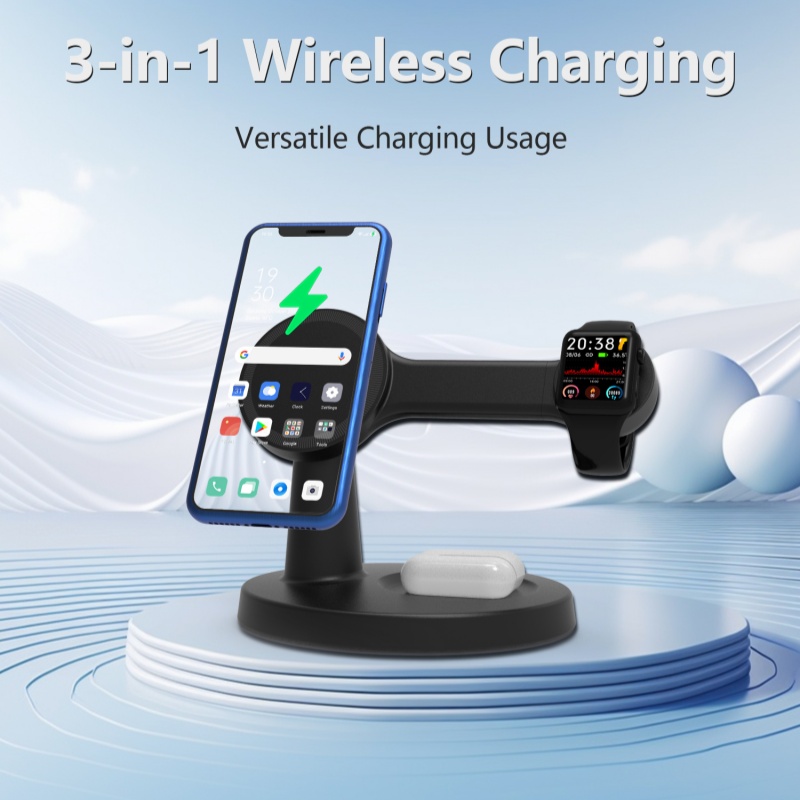 휴대폰과 헤드폰을 위한 3-in-1 무선 충전 스탠드는 - Smartwatch Phone Watches 리뷰 및 가격