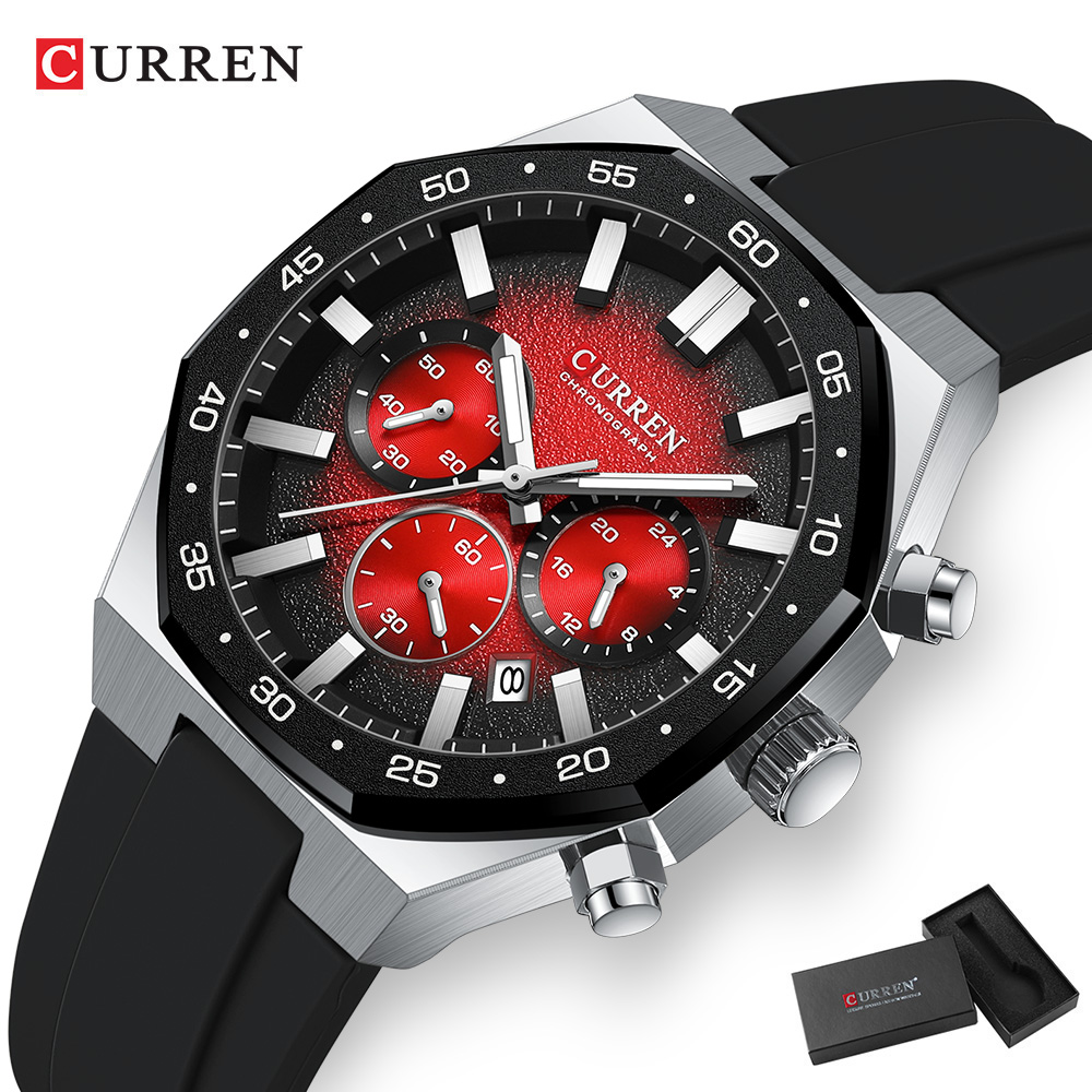 커렌 패션 캐주얼 남성 스포츠 시계 크로노그래프 실리콘 - Chronograph Sport Watch 리뷰 및 가격