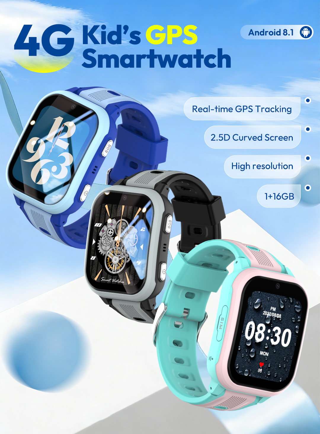 KT41 스마트워치 - 4G폰 어린이용 시계 - 고해상 - Smartwatch Watches Gift For Boys With Gps 리뷰 및 가격