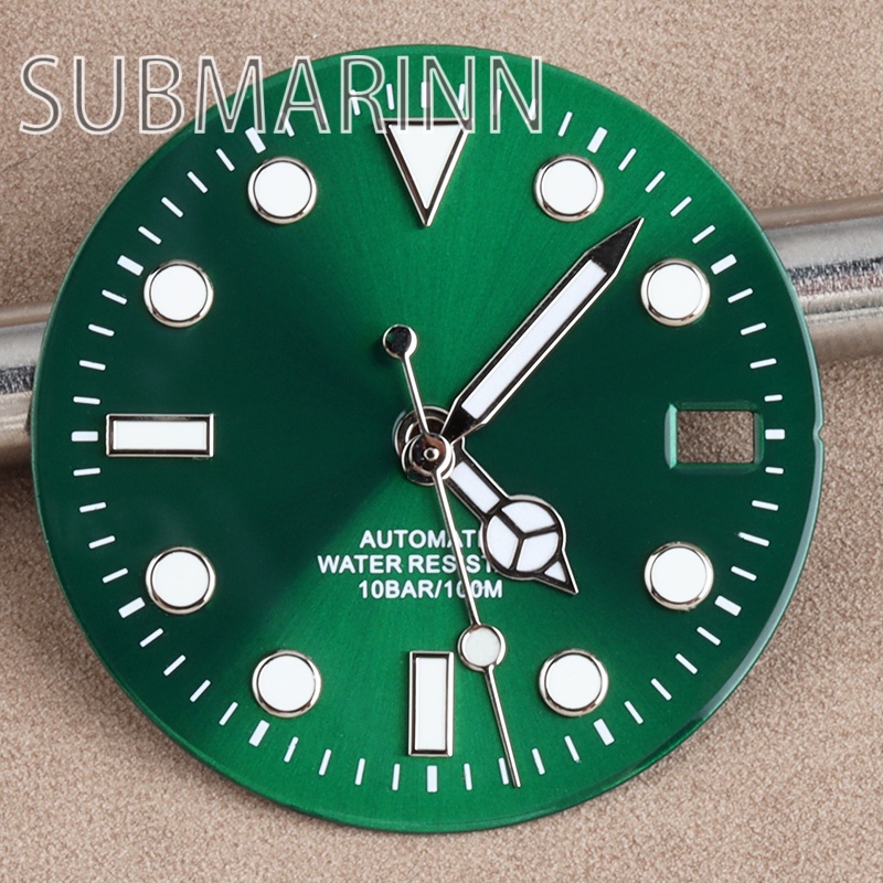 NH35 28.5mm 시계 다이얼 핸즈 그린 루미너스  - Luminous Dial Face 리뷰 및 가격