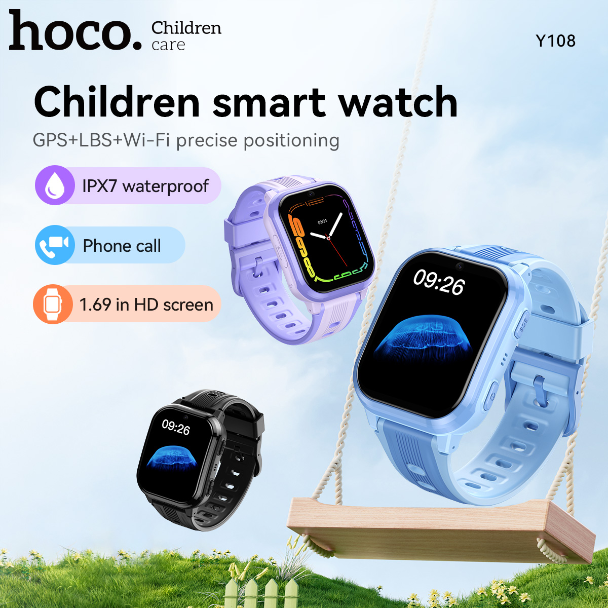 HOCO Y108 1.69인치 HD LCD 곡면 터치스 - Smartwatch Watches Boys 리뷰 및 가격